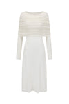 SWAYING/KNIT water-soluble wool lapel dress (with petticoat) SW23AW2L07 white PS66